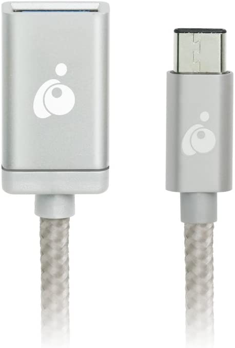 IOGEAR Charge &amp; Sync USB-C to USB Type-A Adapter, Silver, G2LU3CAF10-SIL