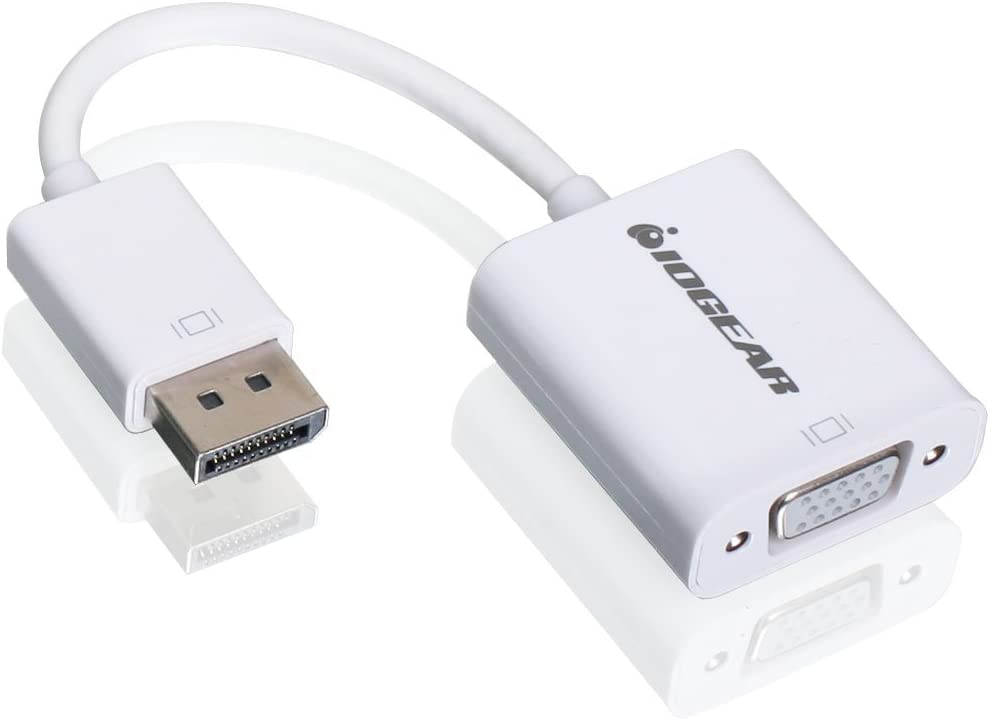 IOGEAR DisplayPort (M) to VGA (F) Adapter - DisplayPort 1.1a for both 1.62 &amp; 2.7 Gbps - Full HD 1080p - GDPVGAW6 DisplayPort to VGA Adapter Cable