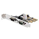 StarTech.com 2-Port PCI Express Serial Interface Card, Dual Port PCIe to RS232 (DB9) Serial Card, 16C1050 UART, Low/Full Profile Brackets, COM Retention, for Windows/Linux (21050-PC-SERIAL-LP)