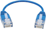 Tripp Lite CAT6 Ethernet Cable, Ultra Slim Cat6 Gigabit Cable, Molded UTP Network Patch Cable, Blue, 6 in (N200-UR6N-BL) 6in.