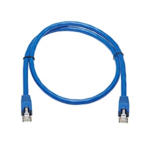 Tripp Lite Cat6a 10G Ethernet Cable, PoE, CMR-LP, Snagless F/UTP Network Patch Cable (RJ45 M/M), Blue, 3 ft. (N261P-003-BL)