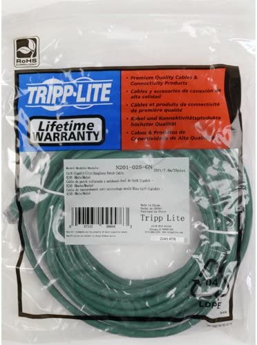 Tripp Lite Cat6 Gigabit Snagless Molded Patch Cable (RJ45 M/M) - Green, 3-ft.(N201-003-GN) 3-ft. Green