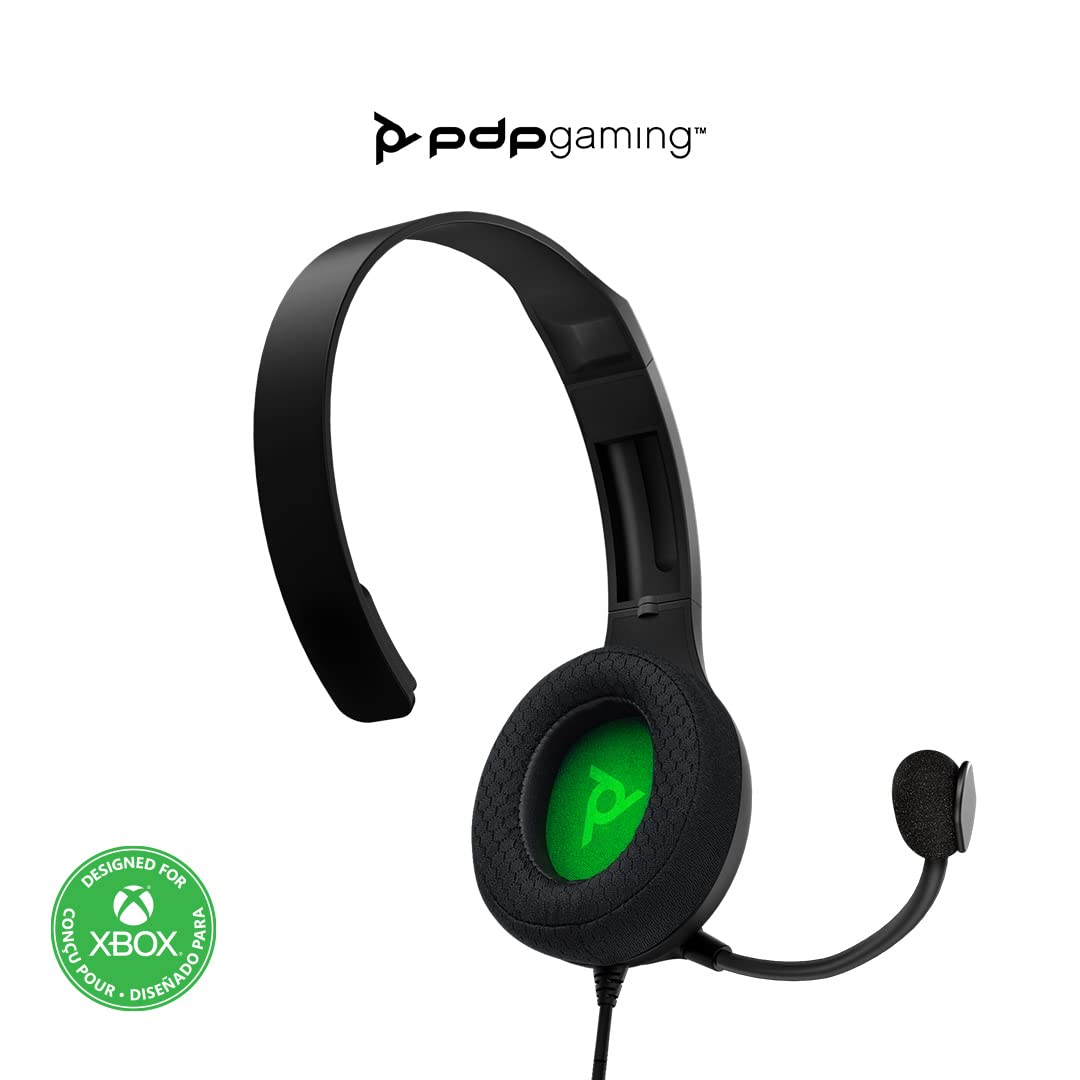 PDP LVL30 Wired Headset with Single-Sided One Ear Headphone for PC, Xbox - Mac, Tablet Compatible - Noise-Cancelling Mic - Lightweight, Cool Comfort, Great for Gaming , School and Remote Work - Black Xbox Black