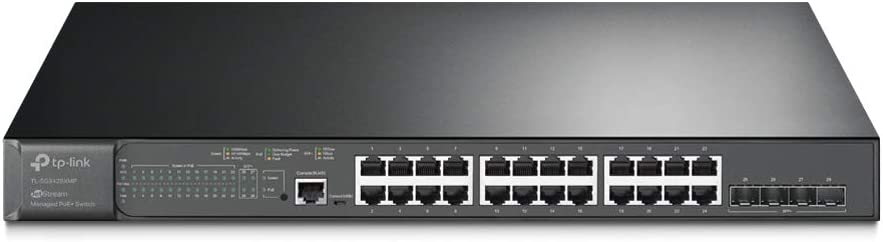 TP-Link TL-SG3428XMP , Jetstream 24 Port Gigabit Smart Managed L2+ PoE switch , 24 PoE+ Port @384W, 4 * 10GE SFP+ Slots , Omada SDN Integrated , IPv6 and Static Routing , Limited Lifetime Protection 24 Port PoE +, 4 10GE SFP+, 384W