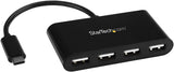 StarTech.com 4-Port USB-C Hub - USB-C to 4x USB-A Hub Adapter - Mini USB 2.0 Hub - Bus-powered USB Type-C Port Expander (ST4200MINIC) 0.6" x 3.1" x 6.3" Black
