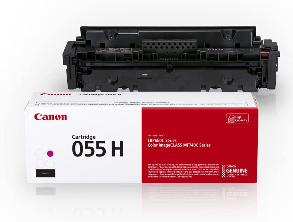Canon Genuine Toner, Cartridge 055 Magenta, High Capacity (3018C001) 1 Pack, for Canon Color imageCLASS MF741Cdw, MF743Cdw, MF745Cdw, MF746Cdw, LBP664Cdw Laser Printer Magenta Toner