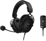 HyperX Cloud Alpha S - PC Gaming Headset, 7.1 Surround Sound, Adjustable Bass, Dual Chamber Drivers, Chat Mixer, Breathable Leatherette, Memory Foam, and Noise Cancelling Microphone – Blackout Black Wired Cloud Alpha S Headset