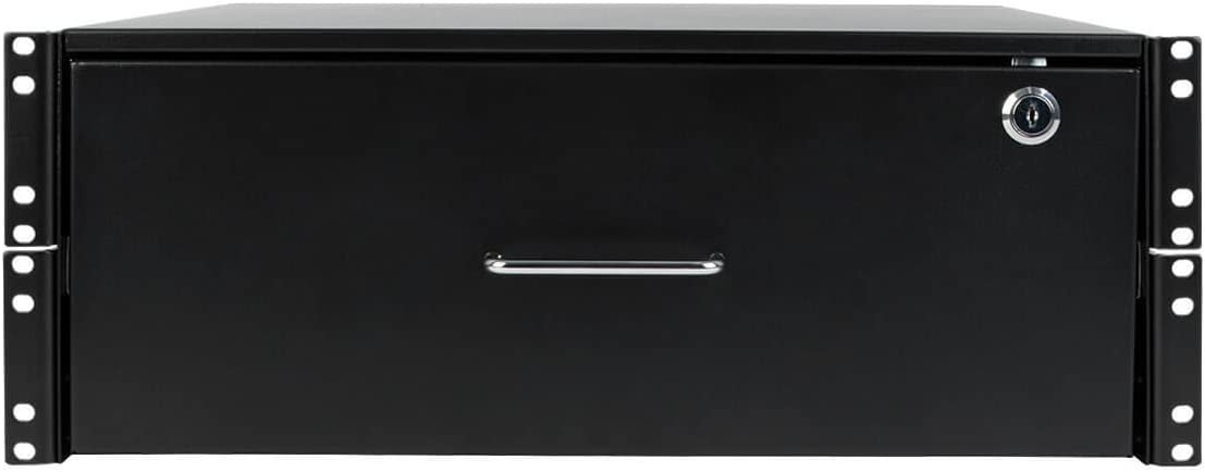 Tripp Lite 4U Locking Rackmount Storage Drawer Rack Enclosures/ Open Frame 2-Post or 4-Post (SRDRAWER4U),Black
