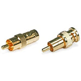 Monoprice BNC Female to RCA Male Adaptor - Gold Plated &amp; BNC Male to RCA Male Adaptor - Gold Plated Adaptor + BNC Male to RCA Male Adaptor