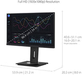 ViewSonic VG2456A 24 Inch 1080p IPS Monitor with USB 3.2 Type C with 90W Power Delivery, Docking Built-In, RJ45, 40 Degree Tilt Ergonomics for Home and Office 24-Inch 1080p USB-C