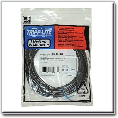 Tripp Lite Cat5e 350MHz Molded Patch Cable (RJ45 M/M) - Black, 4-ft.(N002-004-BK) 4 feet Black
