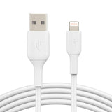 Belkin Lightning Cable (Boost Charge Lightning to USB Cable for iPhone, iPad, AirPods) MFi-Certified iPhone Charging Cable (6.5ft/2m, White) (CAA001bt2MWH) PVC 6.6 FT White