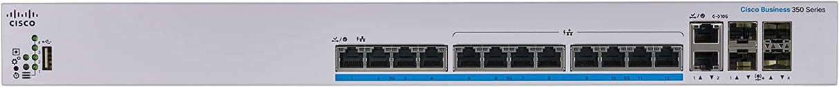 Cisco Business CBS350-12NP-4X Managed Switch | 12 Port 5GE | PoE | 2x10G Combo | 2x10G SFP+ | Limited Lifetime Hardware Warranty (CBS350-12NP-4X-NA) 12-port 5GE / PoE+ / 375W / 4 x 10G uplinks