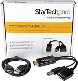 StarTech.com 4K 30Hz HDMI to DisplayPort Video Adapter w/ USB Power - 6 in - HDMI 1.4 (Male) to DP 1.2 (Female) Active Monitor Converter (HD2DP) HDMI to DisplayPort - 4K30 with USB Power