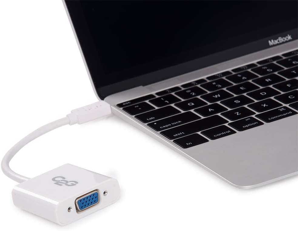 C2g/ cables to go C2G 30003 USB-C to 4K UHD HDMI or VGA Audio/Video Adapter Kit for Apple MacBook, White