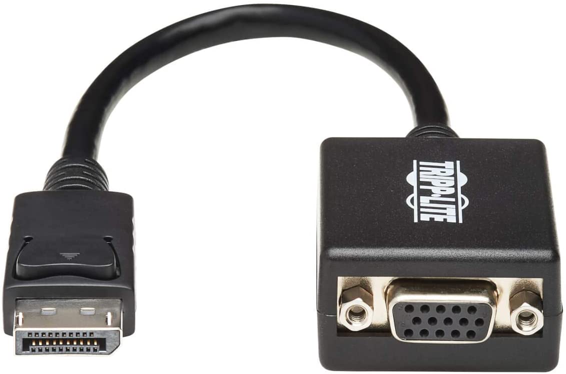 Tripp Lite DisplayPort to VGA Video Adapter, DP to VGA Video Converter, Active Display Adapter (M/F), 6 in. (P134-06N-VGA), Black DP to VGA Active