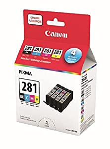 Genuine Canon CLI-281 BK, C, M, Y Ink Value Pack
