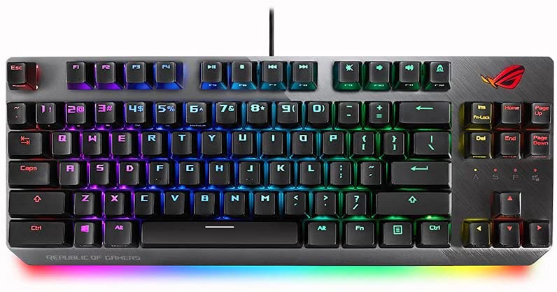 ASUS ROG Strix Scope NX TKL | 80% Gaming Mechanical Keyboard, ROG NX Red Linear Switches, Detachable Cable, Stealth Key, Aura Sync, Programmable Macros, Aluminum Top ROG 80% NX Red Switches Black