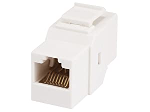 Monoprice Cat6 Inline Coupler Type Keystone Jack, White (107303)