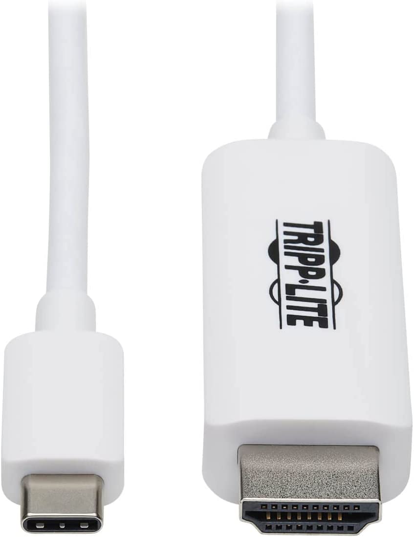 Tripp Lite USB C to HDMI Cable, Thunderbolt 3 Compatible Adapter Cable, USB-C and HDMI 4K, 4:4:4, White, M/M, 6 ft. (U444-006-HWE)