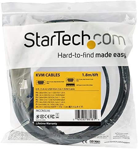 StarTech.com 15 ft. (4.6 m) USB KVM Cable for StarTech.com Rackmount Consoles - VGA and USB KVM Console Cable (RKCONSUV15)