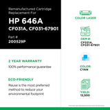 Clover imaging group Clover Remanufactured Toner Cartridge Replacement for HP CF031A (HP 646A) | Cyan 12,500 Cyan