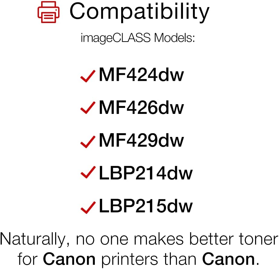 Canon Genuine Toner Cartridge 052 Black, High Capacity (2200C001), 1-Pack, for Canon imageCLASS MF429dw, MF426dw, MF424dw, LBP215dw, LBP214dw Laser Printers, Toner 052 High Capacity Black, 1 Size