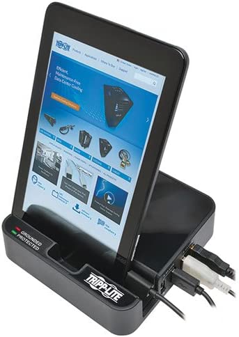 Tripp Lite 2 Outlet Surge Protector Charging Station, 4 USB Charging Ports, 6ft. Cord, $50K Insurance &amp; Lifetime Warranty (TLP26USBB) 2 Outlet + USB + 6ft Cord Charging Station