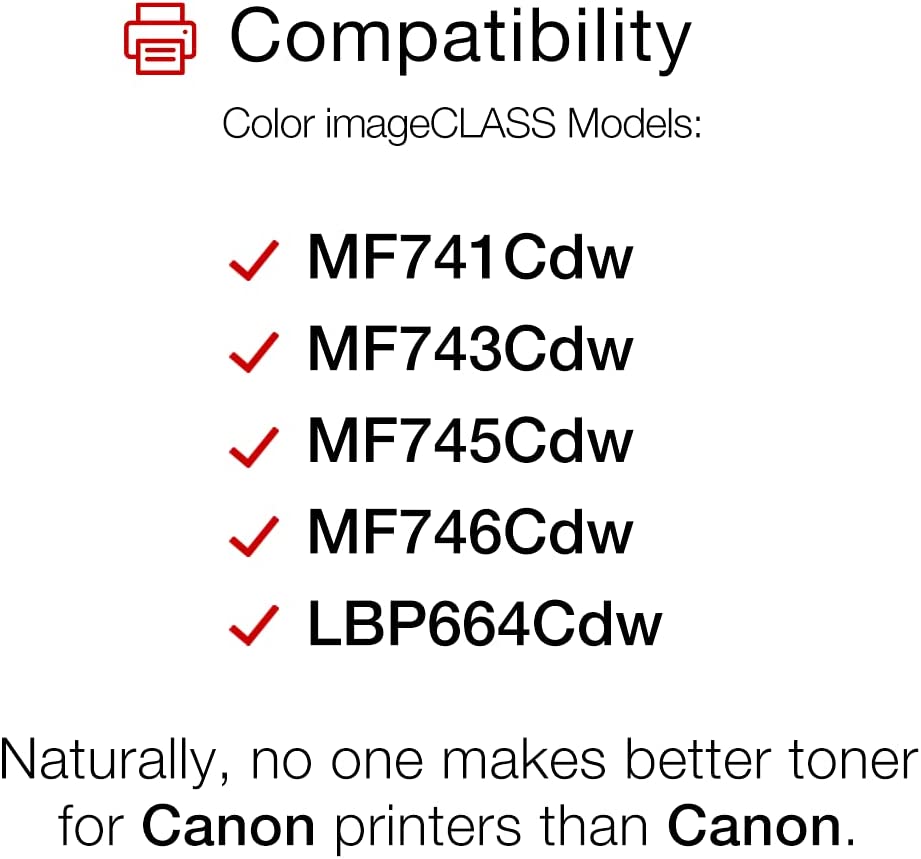 Canon Genuine Toner, Cartridge 055 Yellow, High Capacity (3017C001) 1 Pack, for Canon Color imageCLASS MF741Cdw, MF743Cdw, MF745Cdw, MF746Cdw, LBP664Cdw Laser Printer Yellow Toner