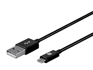 Monoprice USB-A to Micro B Cable - 3 Feet - Black, Polycarbonate Connector Heads, 2.4A, 22/30AWG - Select Series Black 3ft