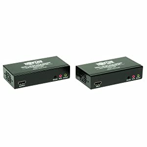 Tripp Lite HDMI Over Cat5/6 Extender Kit w/Serial and IR Control, Transmitter and Receiver, 4K x 2K, 1080p @ 24/30 Hz, Up to 328-ft. (B126-1A1SR) HDMI + Serial &amp; IR