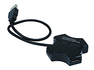 Monoprice 4-Port USB 2.0 Passive Hub (106631), Black