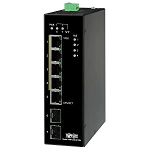 Tripp Lite Industrial 5 Port Ethernet Network Switch 10/100/1000 Mbps -40° to 167°F Temperature Range Unmanaged Splitter TAA Compliant DIN/Wall Mount (NGI-U05) Unmanaged 5-Port Basic
