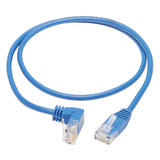 TRIPP LITE Down Angle Cat6 Ethernet Cable, Gigabit Molded Slim UTP Network Patch Cable, Blue, 2 ft. (N204-S02-BL-DN) Down Angle 2-ft.