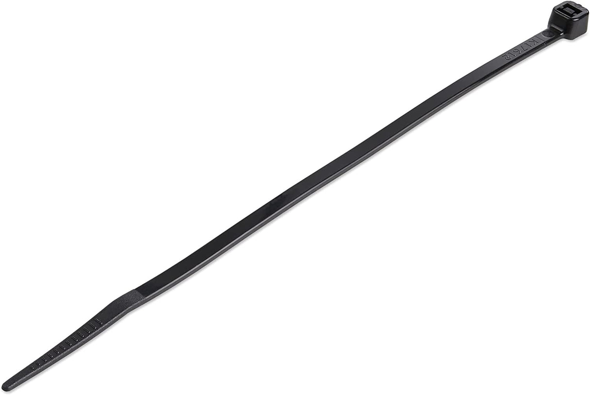 StarTech.com 6"(15cm) Cable Ties - 1/8"(3mm) Wide, 1-3/8"(39mm) Bundle Diameter, 40lb(18kg) Tensile Strength, Nylon Self Locking Zip Ties with Curved Tip - 94V-2/UL Listed, 100 Pack - Black 6 in | 40 lbs (18kg) Standard w/Self Locking 100