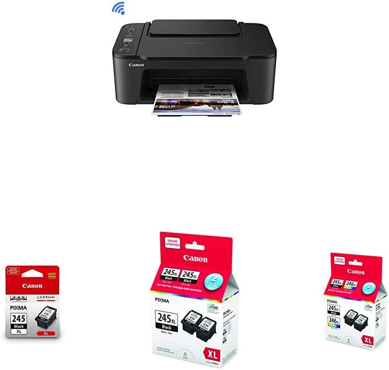 Canon PIXMA TS3420 Wireless Inkjet Printer (Black) with Ink Printer &amp; Ink Black