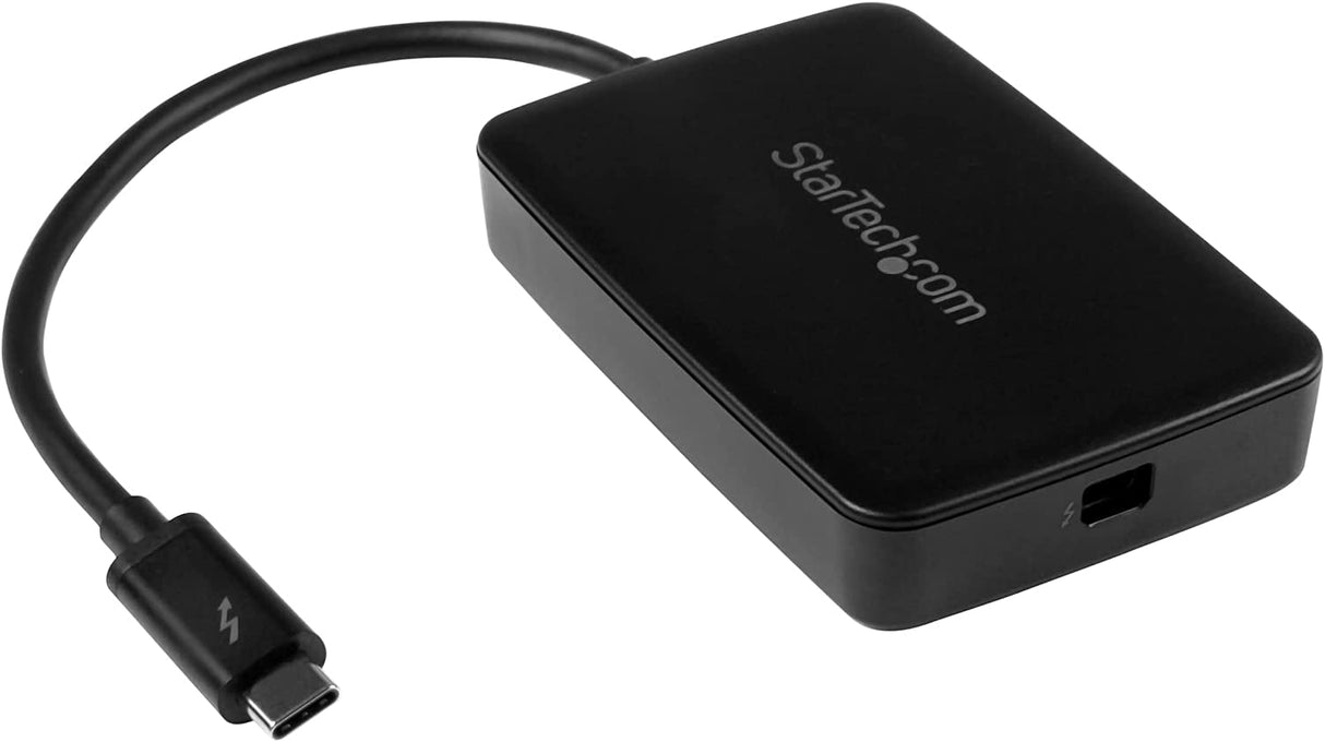 StarTech.com Thunderbolt 3 to Thunderbolt 2 Adapter - TB3 Laptop to TB2 Displays/Devices - Thunderbolt 2 20Gbps or Thunderbolt 1 10Gbps Converter - TB3 Certified - Black - Windows/Mac (TBT3TBTADAP)