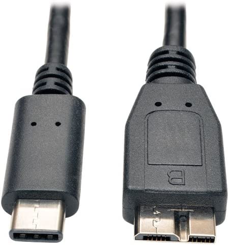 Tripp Lite 3' USB 3.1 Gen 1 5 Gbps Cable USB Type-C USB-C to Micro-B M/M (U426-003), Black
