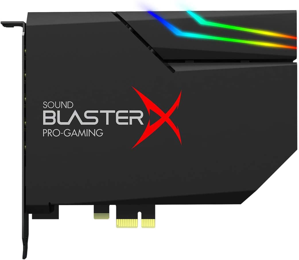 Creative Sound BlasterX AE-5 Plus SABRE32-class Hi-res 32-bit/384 kHz PCIe Gaming Sound Card and DAC with Dolby Digital and DTS, Xamp Discrete Headphone Bi-amp, Up to 122dB SNR, RGB Lighting System Option 1: Black with DDL and DTS