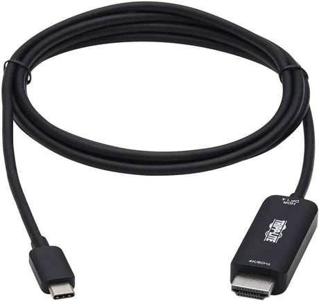 Tripp Lite USB-C to HDMI Adapter Cable, 4K 60 Hz USB C and Thunderbolt 3 to HDMI Cable Adapter, HDR, HDCP 2.2, DP 1.4 Alt Mode, Black, 6 ft (U444-006-HDR4BE)