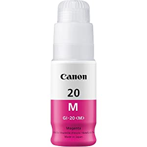 Canon GI-20 Magenta Ink Bottle, Compatible to PIXMA G6020 and G5020 MegaTank Printers, Mega Ink Bottle