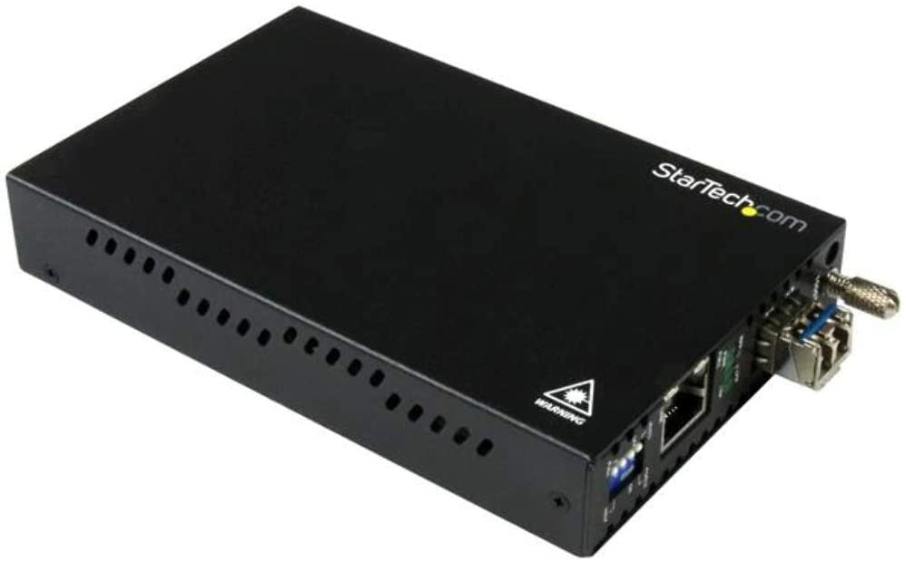 StarTech.com Singlemode (SM) LC Fiber Media Converter for 1Gbe Network - 20km - Gigabit Ethernet - 1310nm - with SFP Transceiver (ET91000SM20) 20km | Gigabit Converter