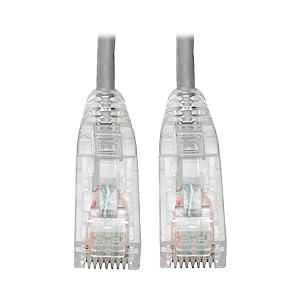 Tripp Lite Cat6 Gigabit Patch Cable Snagless RJ45 Molded Slim Gray 6in(N201-S6N-GY) Gray 6 in.