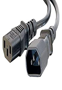 C2g/ cables to go C2G Power Cord, Long Extension Cord, Power Extension Cord, 16 AWG, Black, 8 Feet (2.43 Meters), Cables to Go 29934 Black 8 Feet C14 to C13 16AWG Cord