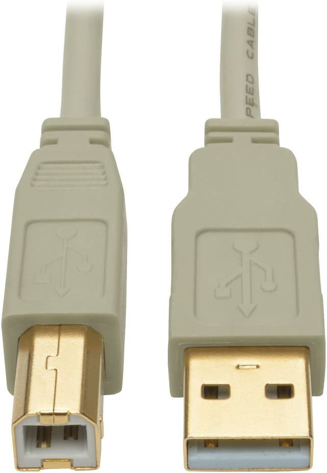 Tripp Lite 6 ft. USB 2.0 Hi-Speed A/B Cable (M/M), Type-A to Type-B, 28/24 AWG, 480 Mbps, Beige, 6' (U022-006-BE) 6 ft. Beige