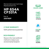 Clover imaging group Clover Remanufactured Toner Cartridge Replacement for HP CF331A (HP 654A) | Cyan 15,000 Cyan