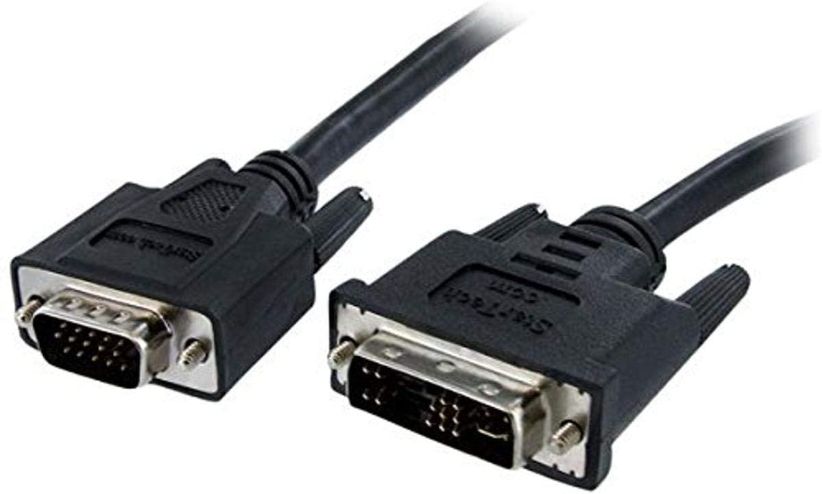 StarTech.com 6 ft DVI to Coax High Resolution VGA Monitor Cable - DVI to VGA Connector - 6ft DVI to VGA Converter (DVIVGAMM6), Black 6 ft / 2m