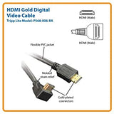 Tripp Lite High Speed HDMI Cable with 1 Right Angle Connector, Ultra HD 4K x 2K, Digital Video with Audio (M/M), 6-ft. (P568-006-RA) 6 ft. Right-Angle