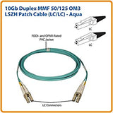 Tripp Lite 10Gb Duplex Multimode 50/125 OM3 LSZH Fiber Patch Cable, (LC/LC) - Aqua, 20M (65-ft)(N820-20M) 20M OM3