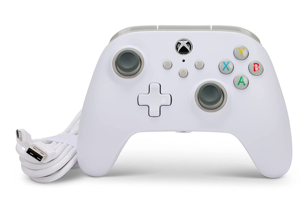 PowerA Wired Controller for Xbox Series X|S - White, gamepad, wired video game controller, gaming controller, works with Xbox One - Xbox Series X White/Black